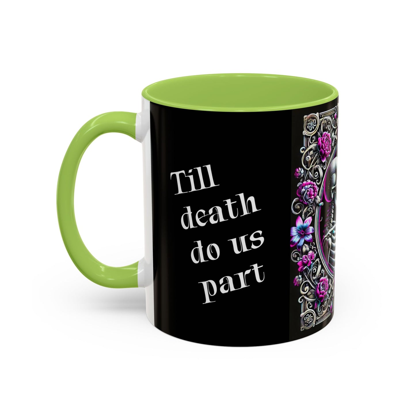 Mr & Mrs Skeleton Flower Accent Coffee Mug (11, 15oz)