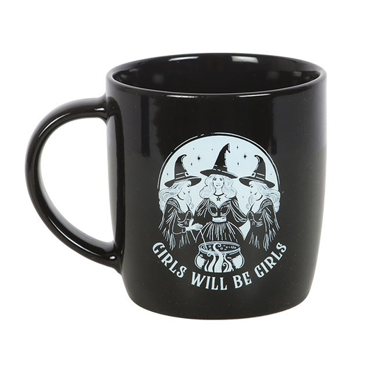 Girls Will Be Girls Witchy Mug – Black Witch Mug 320ml