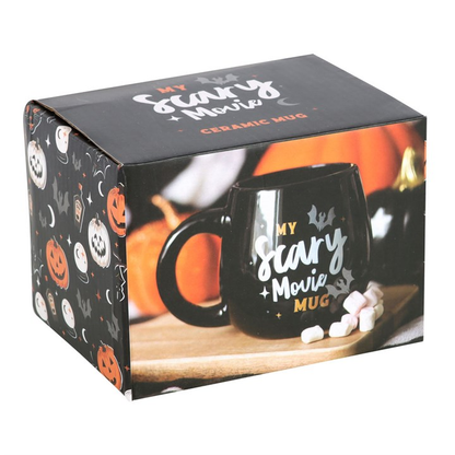 My Scary Movie Mug – Black Halloween Bat & Moon Mug 490ml