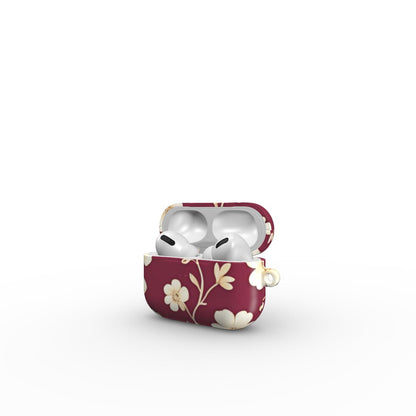 Burgundy Blossom Apple AirPods Tough Case