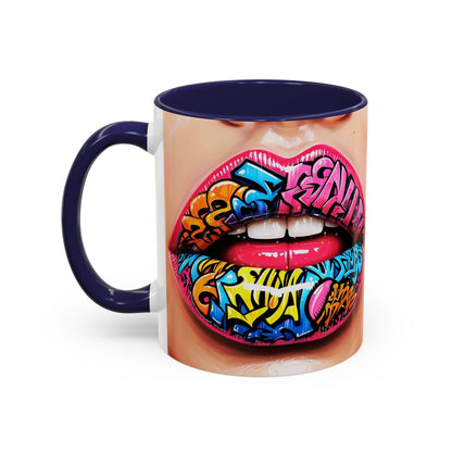 Graffiti Lips Accent Coffee Mug (11, 15oz)