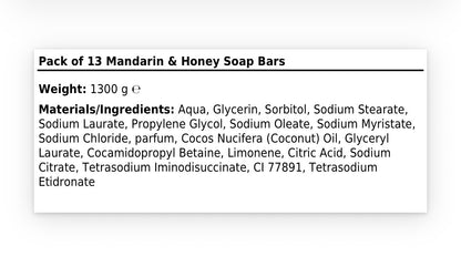Pack of 13 Mandarin & Honey Soap Bars