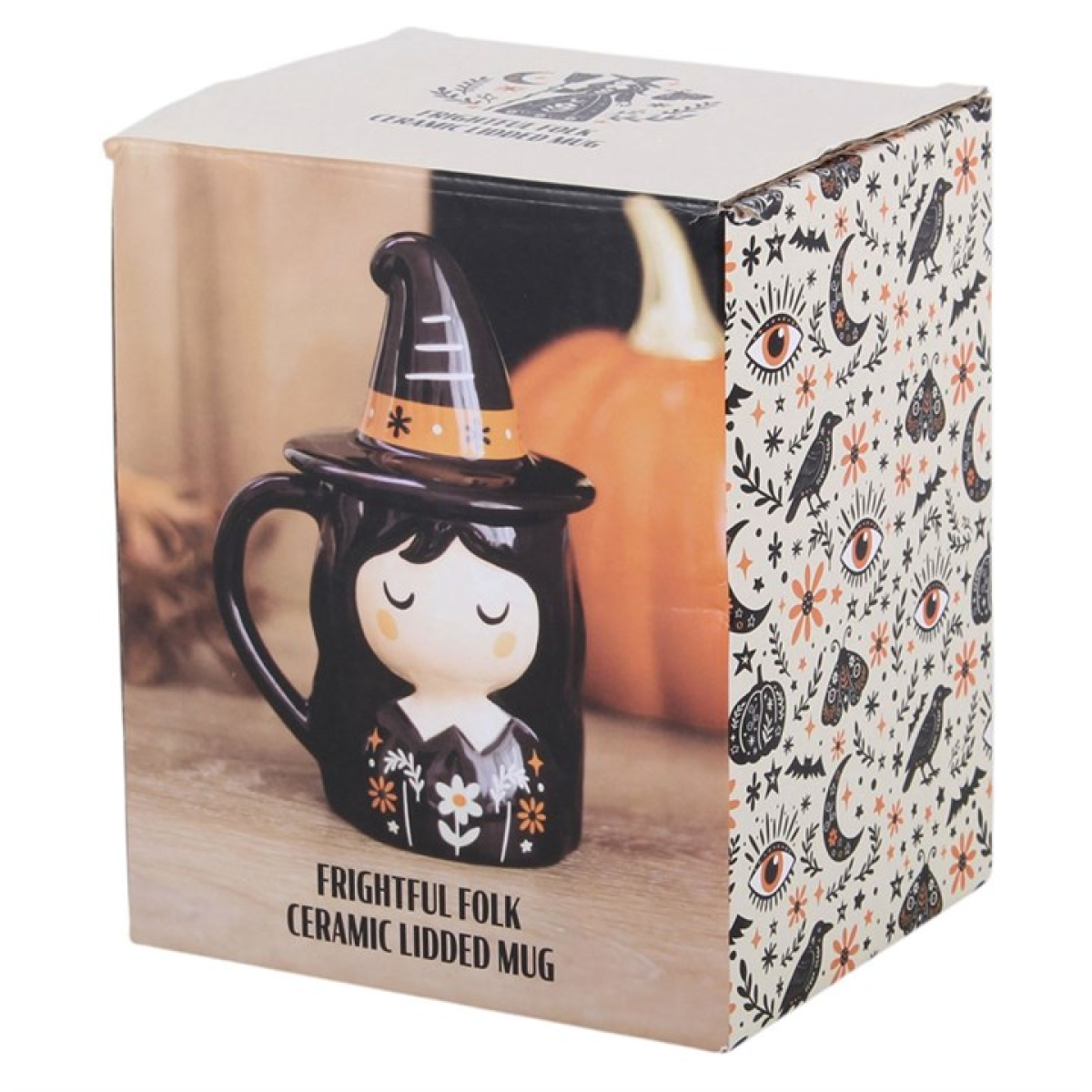 Witch Hat Lidded Mug – Black Halloween Witch Mug 350ml