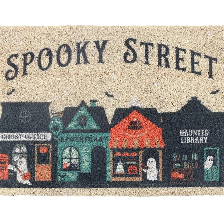 Spooky Street Halloween Doormat – Haunted House Coir Mat