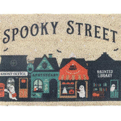 Spooky Street Halloween Doormat – Haunted House Coir Mat