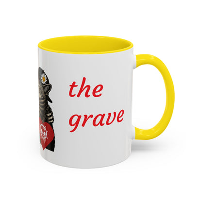 Romantic Skull & Cat Coffee Mug - Perfect for Cat Lovers