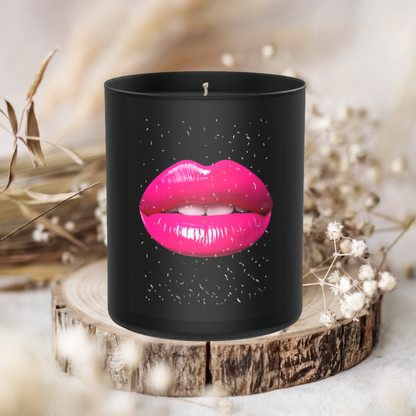 Pink Lips Glitter 200g Black Candle ‘Dark Noir’