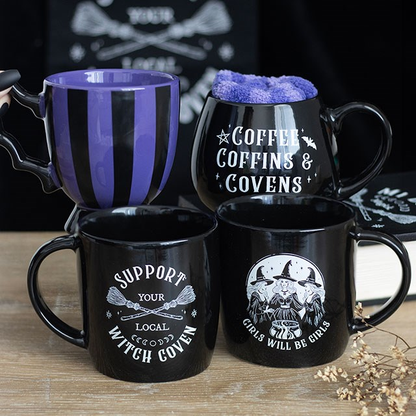 Girls Will Be Girls Witchy Mug – Black Witch Mug 320ml