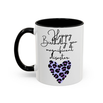 Leopard Heart Coffee Mug – Fun Birthday Gift for Friends, Cute Coffee Cup, Unique Drinkware, Birthday Party Decor, Animal Print Mug