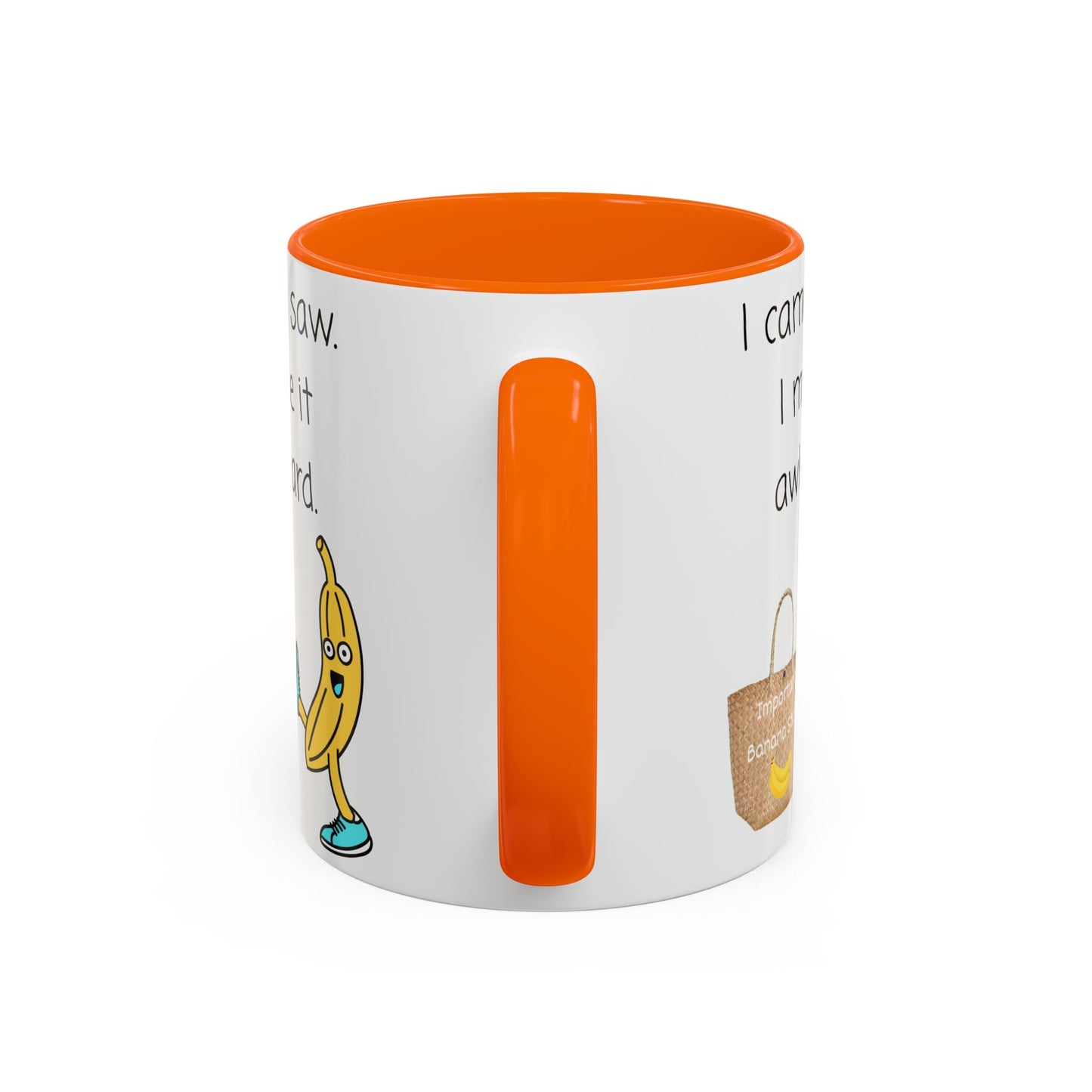 I came I Saw Whimsical Banana Accent Coffee Mug - Perfect for Gifting, Kitchen Decor, Funny Office Mug, Banana Lover Gift, Playful Drinkware