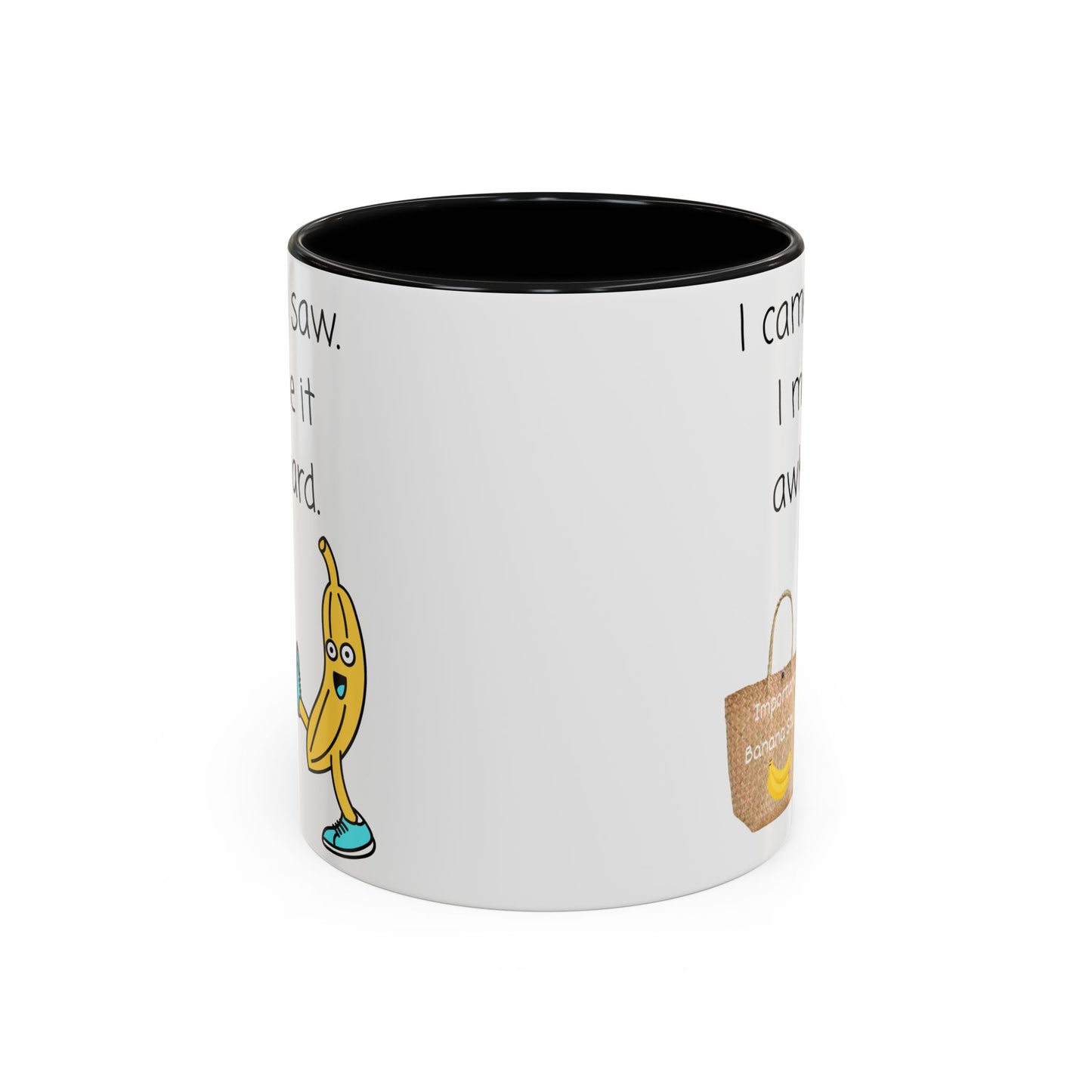 I came I Saw Whimsical Banana Accent Coffee Mug - Perfect for Gifting, Kitchen Decor, Funny Office Mug, Banana Lover Gift, Playful Drinkware