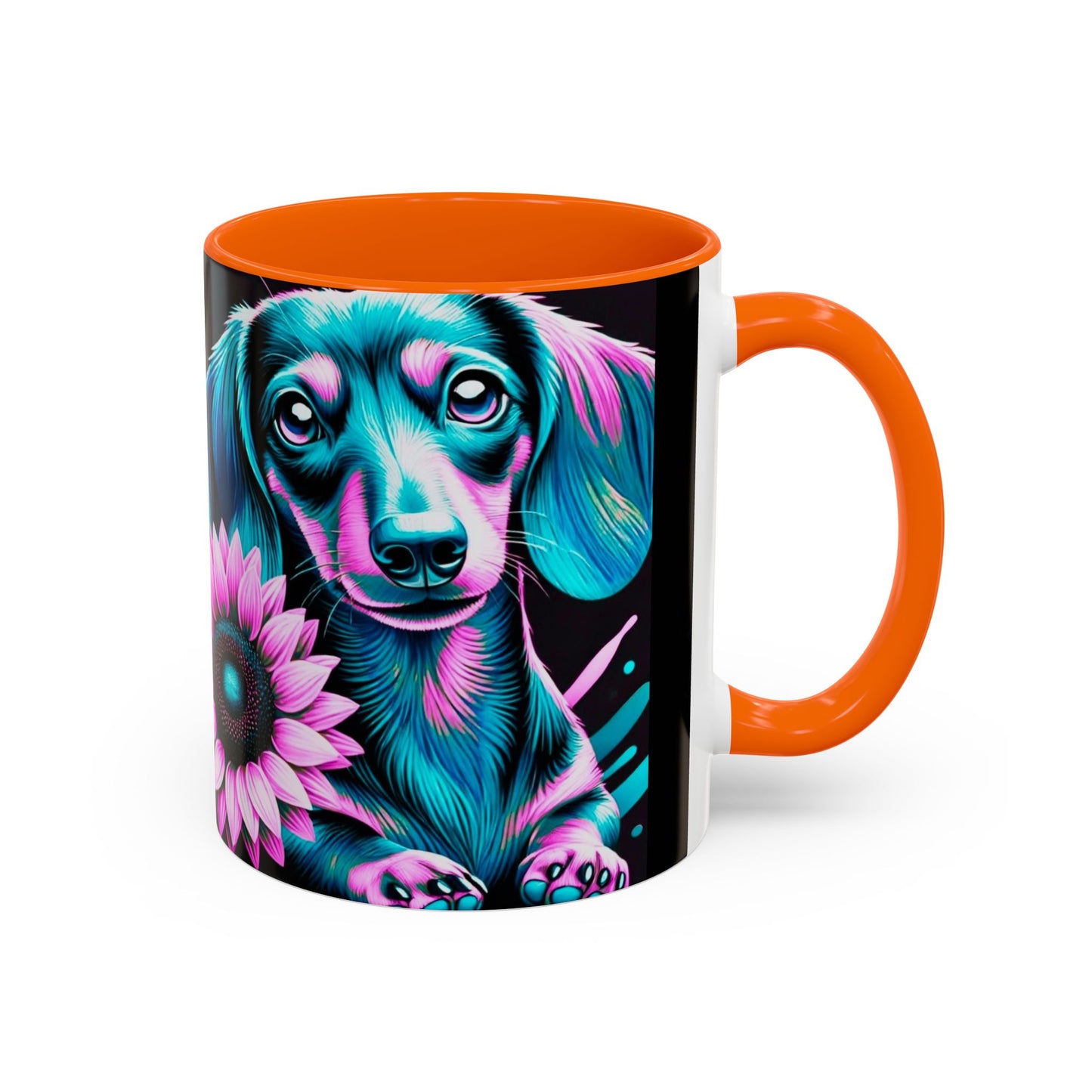Dachshund Flower Mug Accent Coffee Mug (11, 15oz)