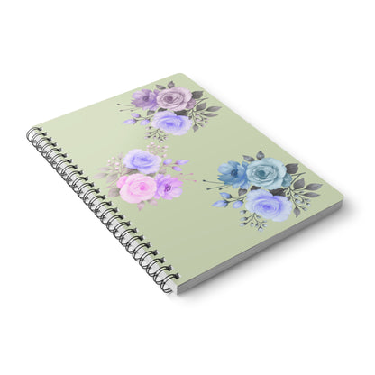 Floral Wirobound Softcover Notebook, A5 - Journal for Writers, Note-Taking, School, Gifts, Diary, Flower Design