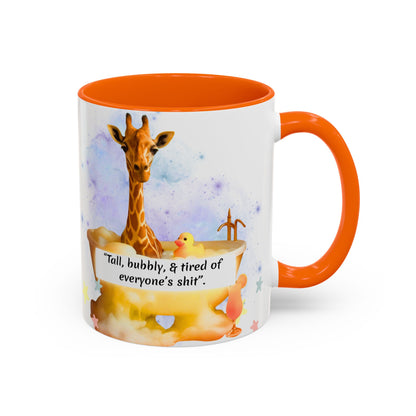 Giraffe Humour Accent Coffee Mug - Funny Gift, Quirky Kitchen Decor, Ideal for Birthdays, Christmas, Office