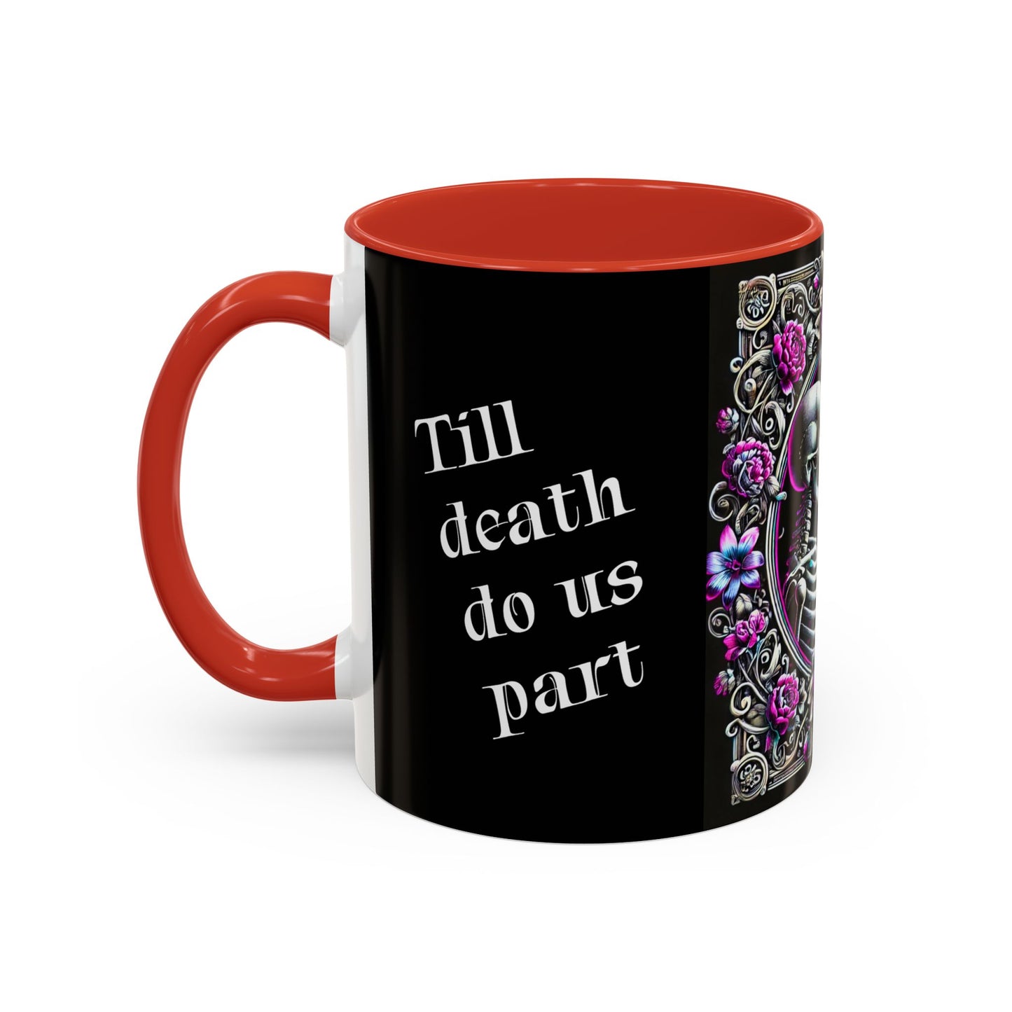Mr & Mrs Skeleton Flower Accent Coffee Mug (11, 15oz)