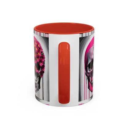Skeleton Flower Paint Accent Coffee Mug (11, 15oz)