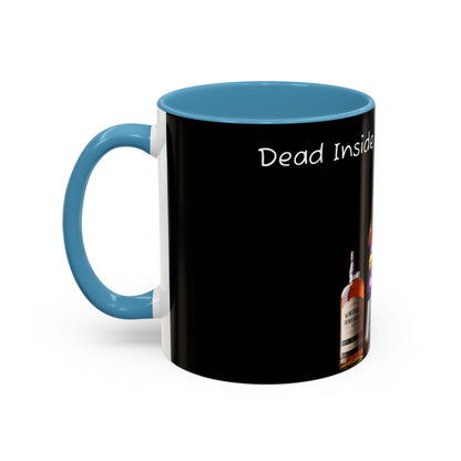 Dead Inside but still fancy Rainbow Skeleton Top Hat Whiskey Accent Coffee Mug (11, 15oz)