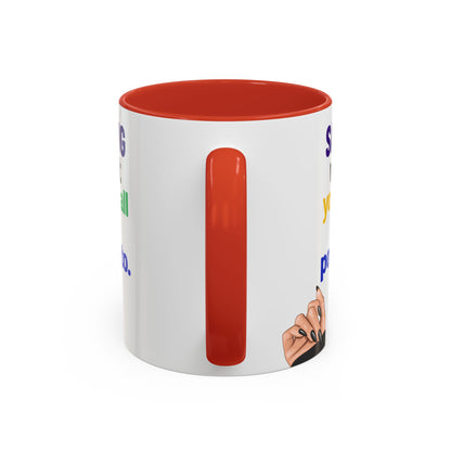 Colourful Accent Coffee Mug with Empowering Quote - Perfect for Gift Giving, Home Office, and Coffee Lovers