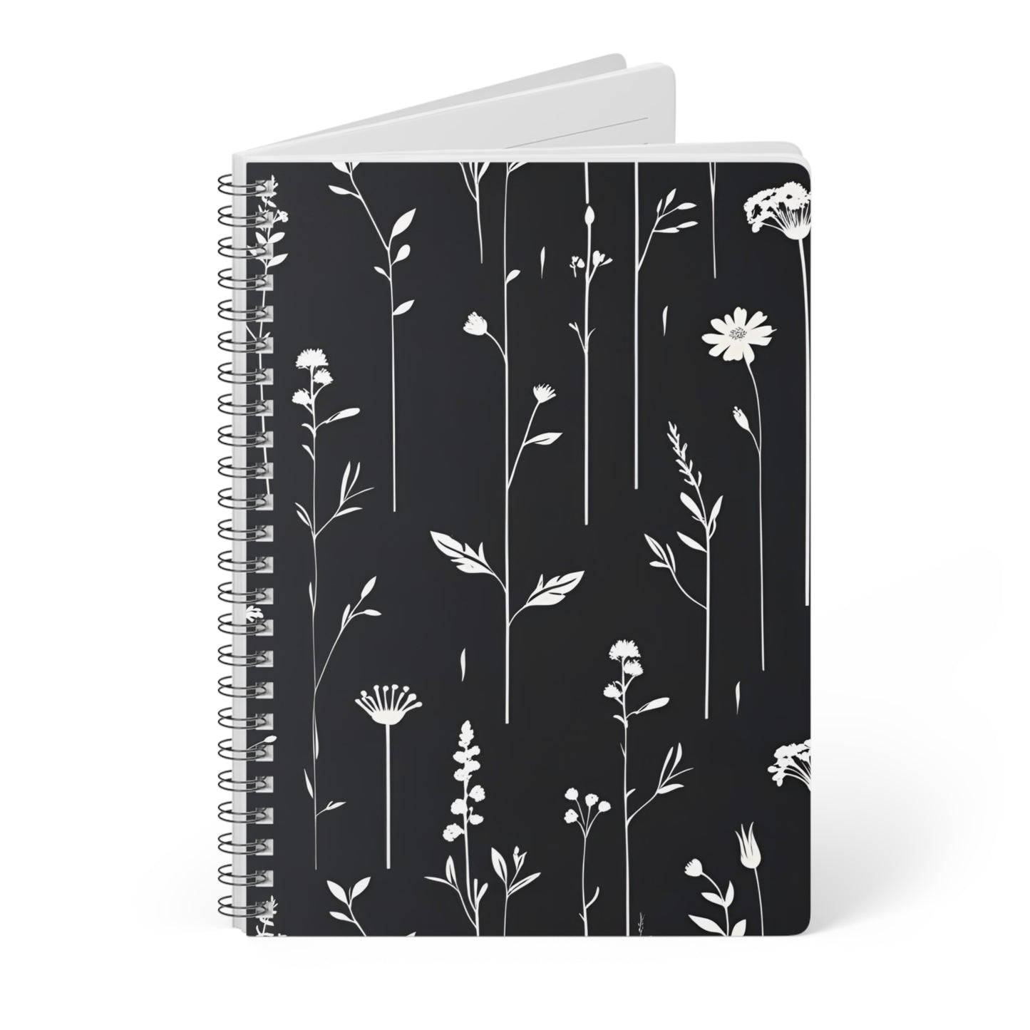 Floral Wirobound Notebook - A5 Softcover Journal for Writers, Artists, Students, Gifts, and Notetaking