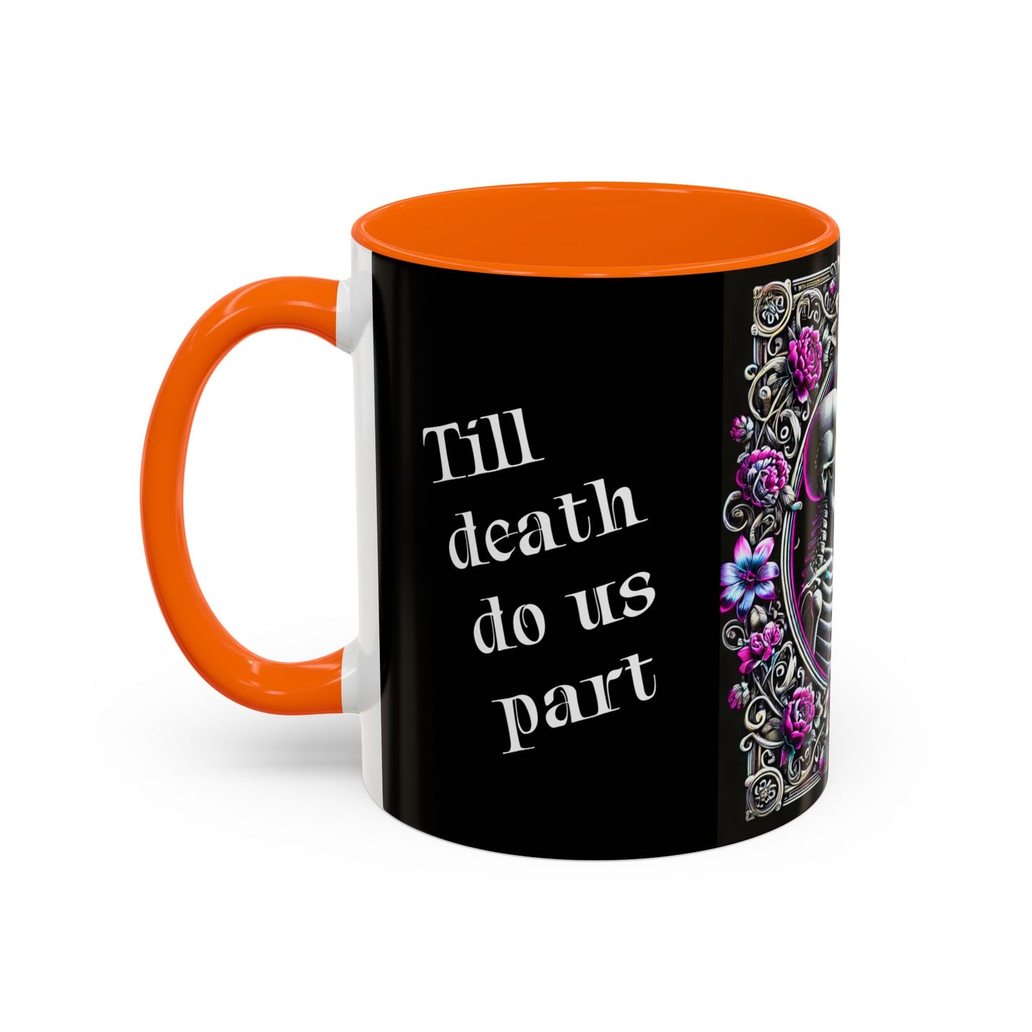 Mr & Mrs Skeleton Flower Accent Coffee Mug (11, 15oz)