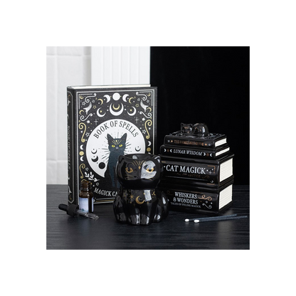 Black Cat Magick Oil Burner – Witchy & Gothic Home Décor