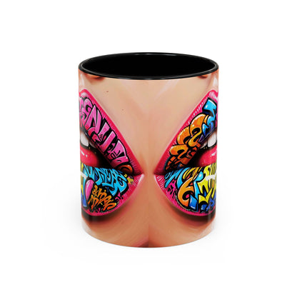 Graffiti Lips Accent Coffee Mug (11, 15oz)