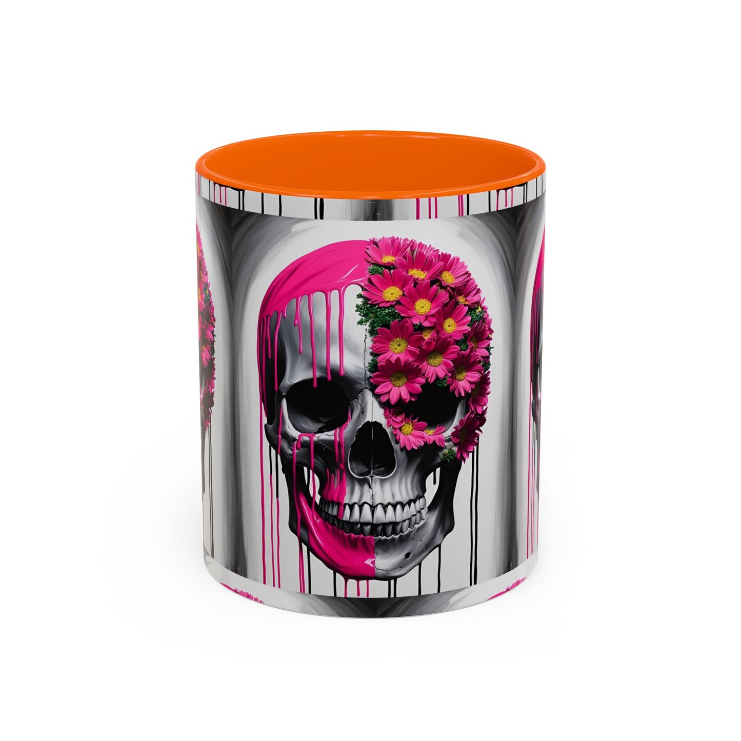 Skeleton Flower Paint Accent Coffee Mug (11, 15oz)