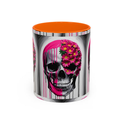 Skeleton Flower Paint Accent Coffee Mug (11, 15oz)
