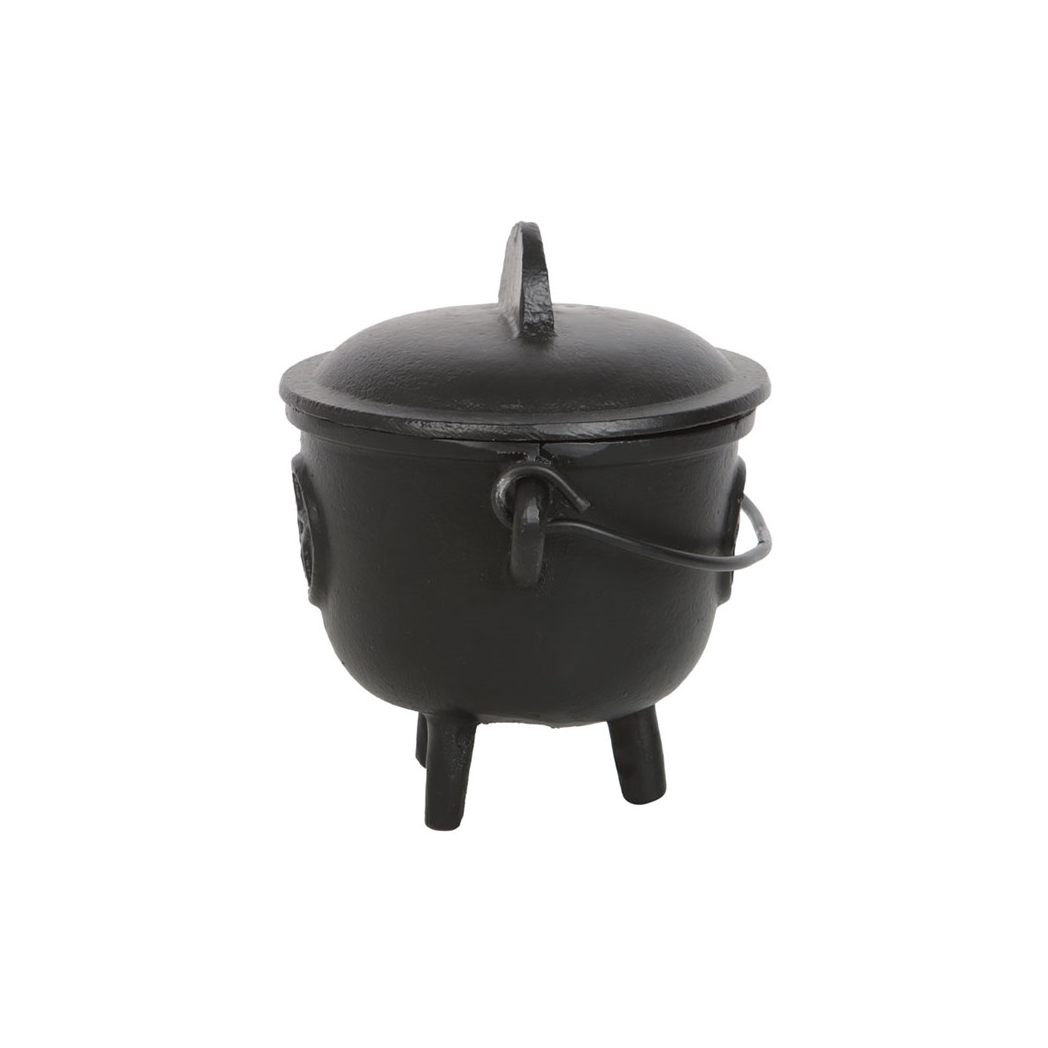 Cast Iron Witch Cauldron with Pentagram – 11cm