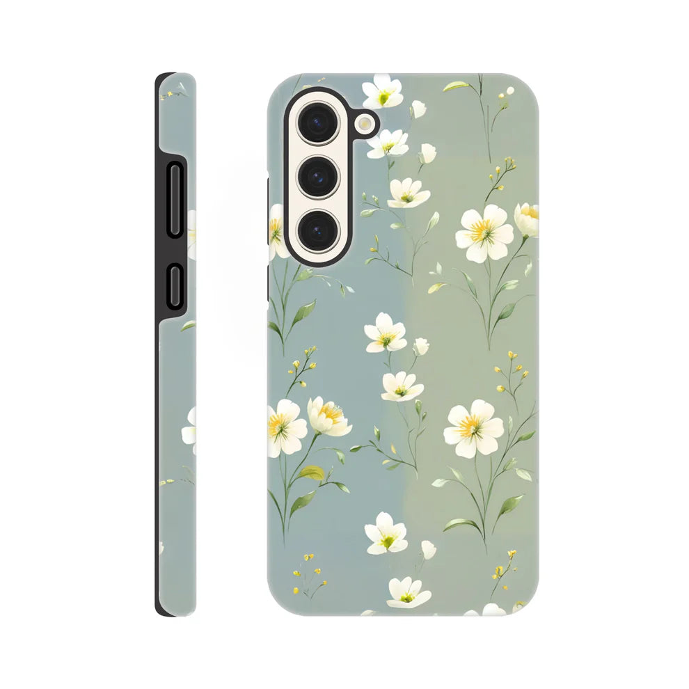 Wild Bloom Green & Blue Floral Tough Phone Case For Samsung Galaxy