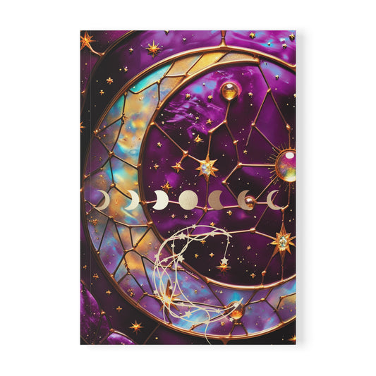Celestial Softcover Notebook | A5 | Moon Phase Journal, Starlight Diary, Gift for Astrology Lovers, Cosmic Sketchbook, Space Planner