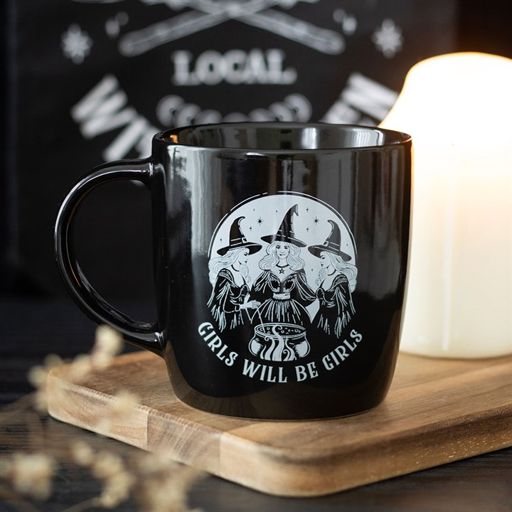 Girls Will Be Girls Witchy Mug – Black Witch Mug 320ml