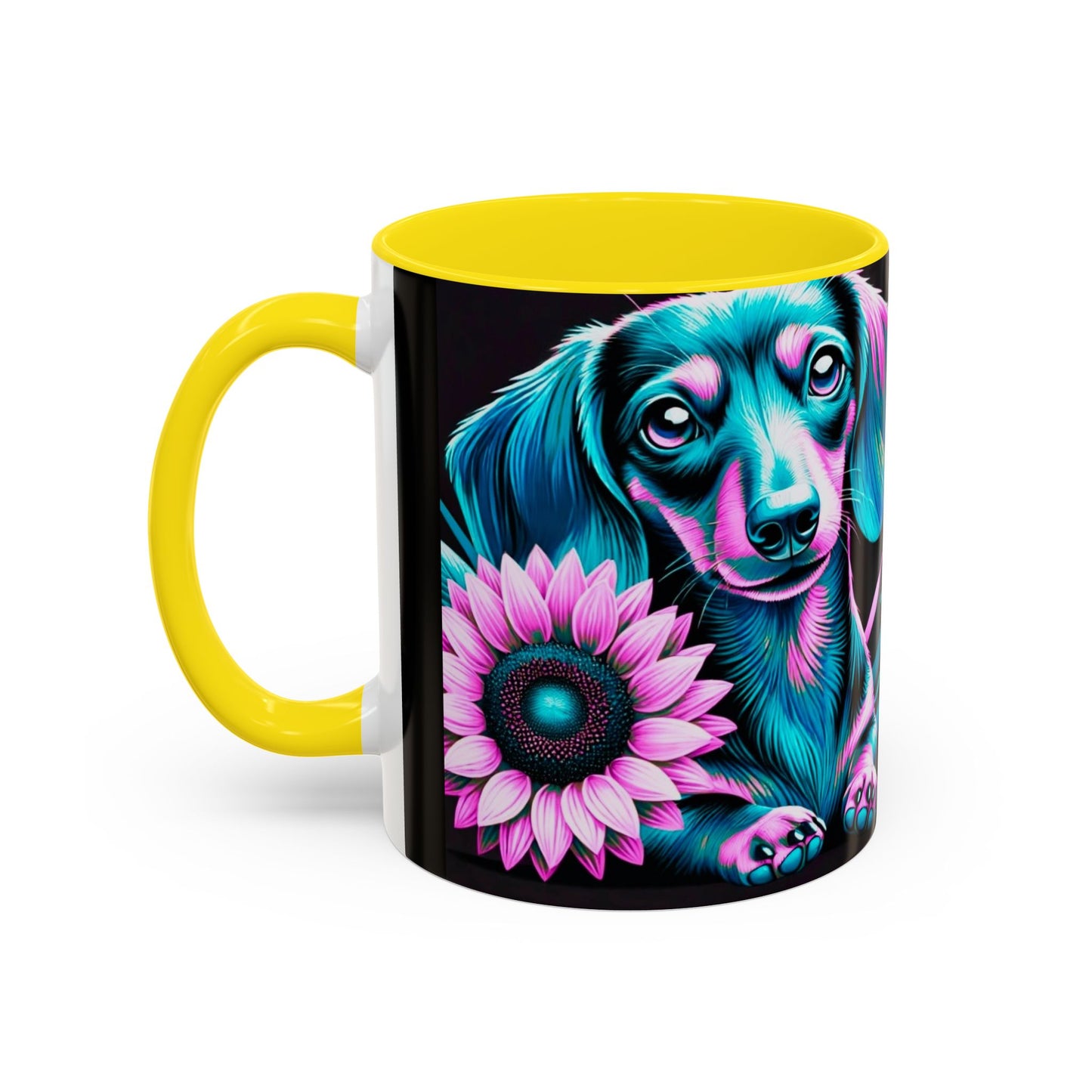 Dachshund Flower Mug Accent Coffee Mug (11, 15oz)