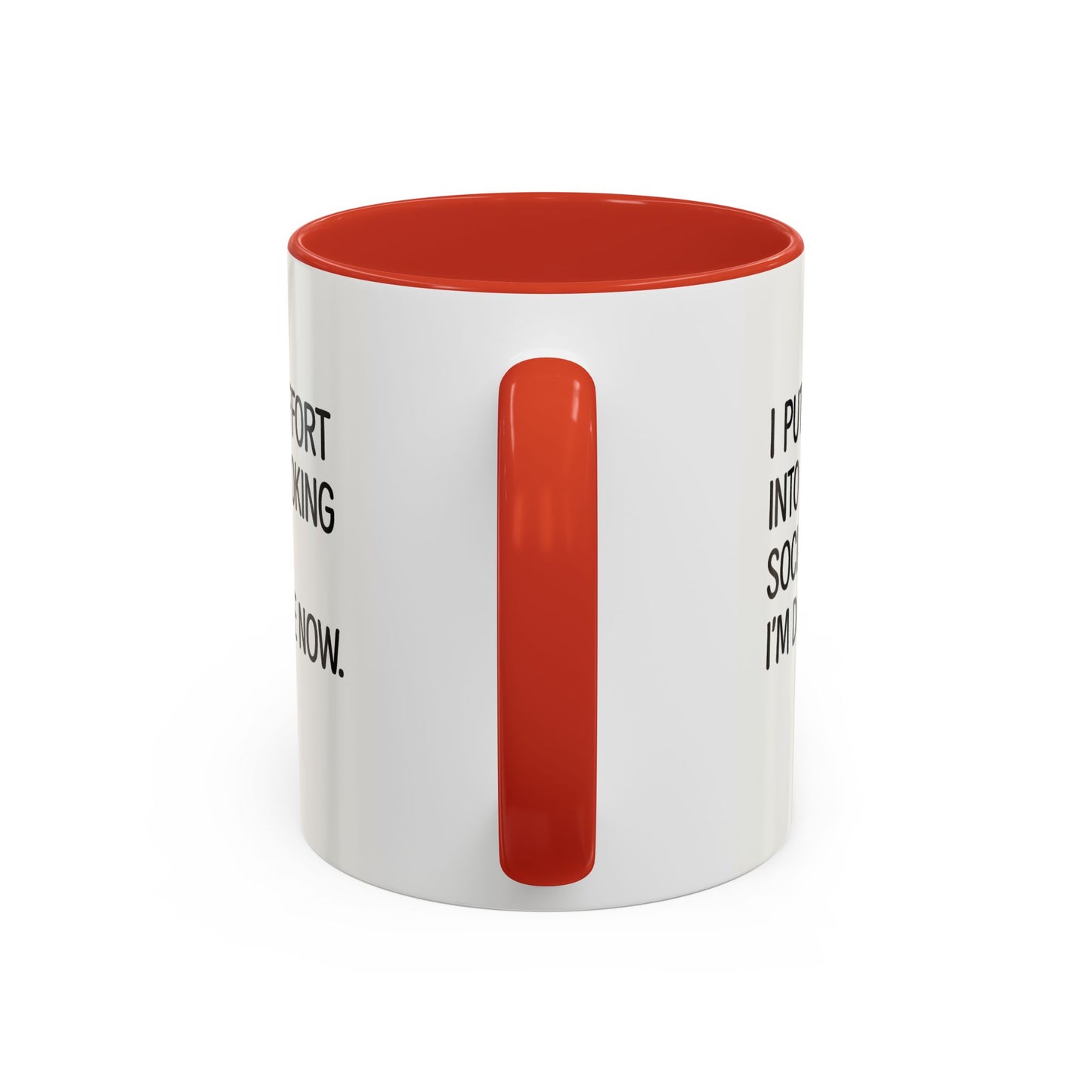 Funny Social Coffee Mug for Introverts, Unique Gift for Friends, Office Humour Mug, Black Accent Mugs, Sarcastic Coffee Cup