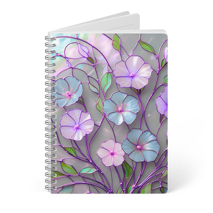 Floral Wirobound Softcover Notebook, A5 - Eco-Friendly Journal, Writing Diary, Stationery Gift for Students, Artists, and Crafters