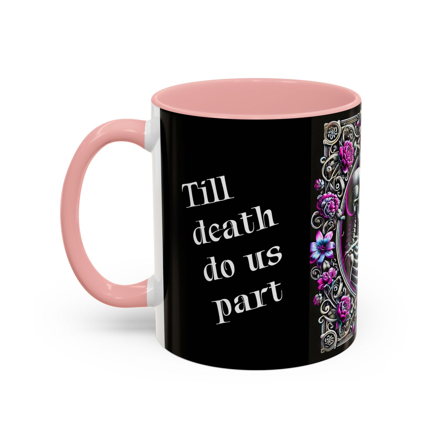 Mr & Mrs Skeleton Flower Accent Coffee Mug (11, 15oz)
