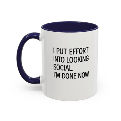 Funny Social Coffee Mug for Introverts, Unique Gift for Friends, Office Humour Mug, Black Accent Mugs, Sarcastic Coffee Cup