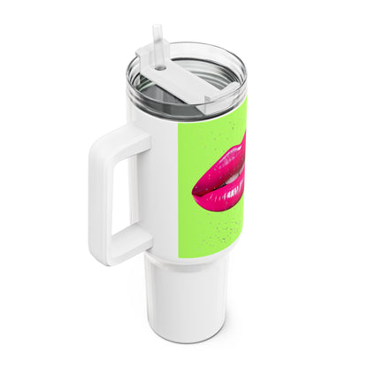 Colourful Kiss Tumbler – 40oz Fun Travel Mug for Girls | Chic Drinkware, Great Gift for Friends, Bright Party Accessor