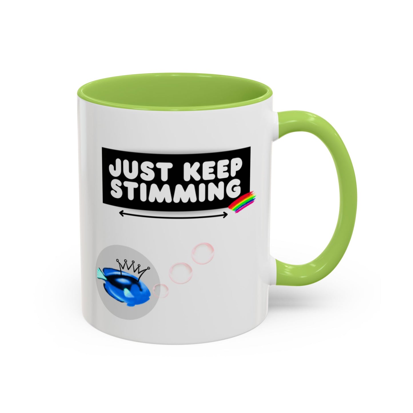 Just Keep Stimming Fish Accent Coffee Mug (11, 15oz)