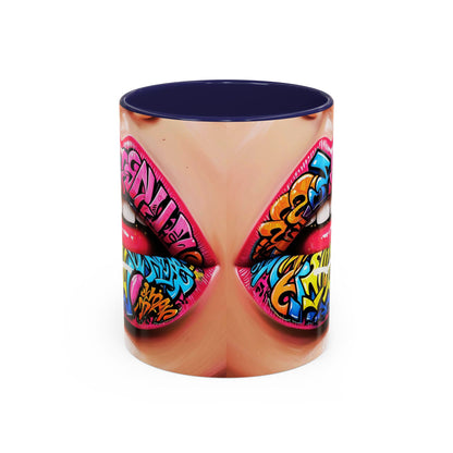 Graffiti Lips Accent Coffee Mug (11, 15oz)