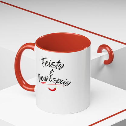 White Feisty And Neurospicy Accent Coffee Mug (11, 15oz)