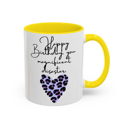Leopard Heart Coffee Mug – Fun Birthday Gift for Friends, Cute Coffee Cup, Unique Drinkware, Birthday Party Decor, Animal Print Mug