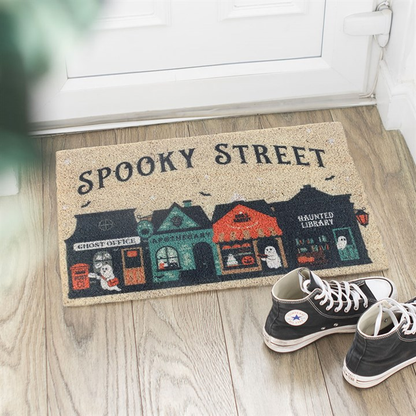 Spooky Street Halloween Doormat – Haunted House Coir Mat