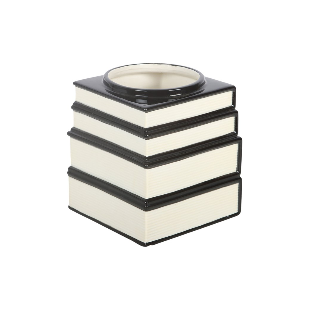 Black Cat Magick Book Stack Vase – Witchy Gothic Décor