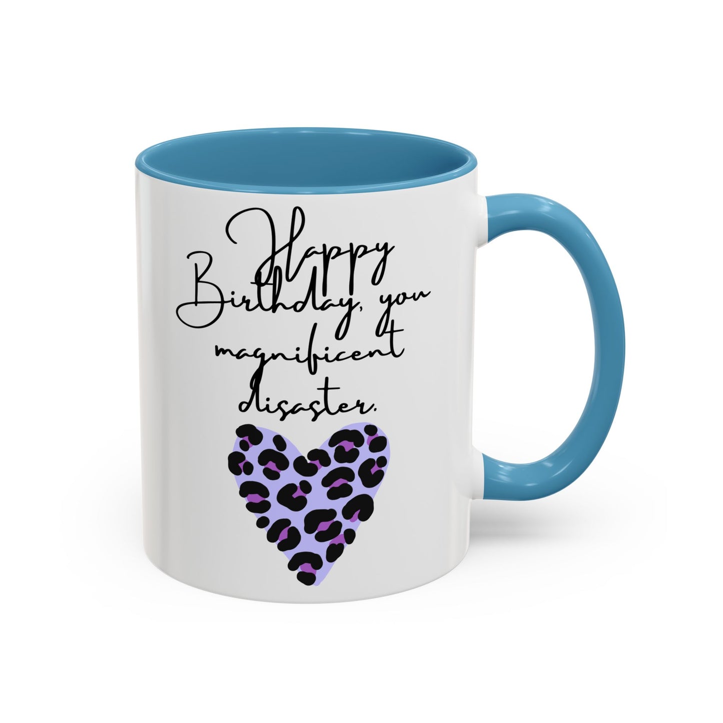 Leopard Heart Coffee Mug – Fun Birthday Gift for Friends, Cute Coffee Cup, Unique Drinkware, Birthday Party Decor, Animal Print Mug