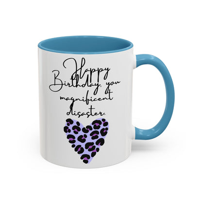 Leopard Heart Coffee Mug – Fun Birthday Gift for Friends, Cute Coffee Cup, Unique Drinkware, Birthday Party Decor, Animal Print Mug