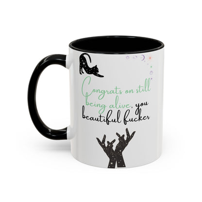 Congrats on....Funny Coffee Mug, Motivational Mug, Gift for Cat Lovers, Inspirational Drinkware, Creative Cat Mug