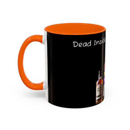 Dead Inside but still fancy Rainbow Skeleton Top Hat Whiskey Accent Coffee Mug (11, 15oz)
