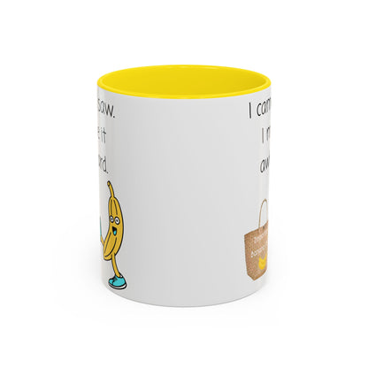 I came I Saw Whimsical Banana Accent Coffee Mug - Perfect for Gifting, Kitchen Decor, Funny Office Mug, Banana Lover Gift, Playful Drinkware