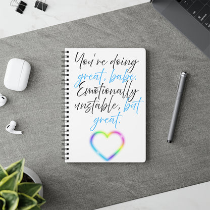Motivational Wirobound Notebook, A5 - Great for Journaling, Self-Reflection, Gift for Friends, Inspirational Quotes, Mental Health